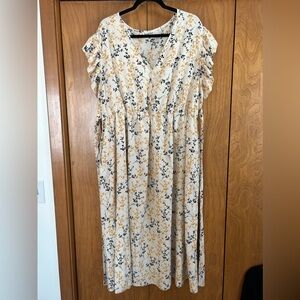 Floral Print V-Neck Dress